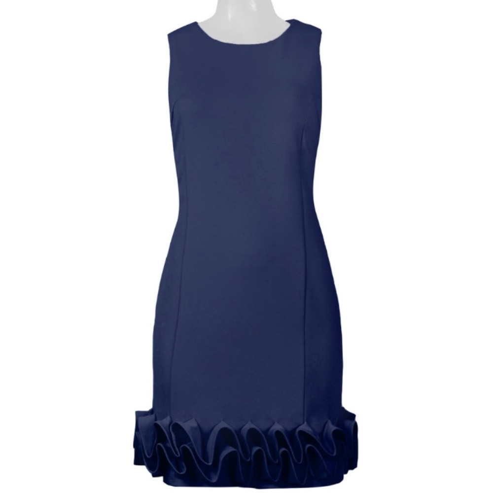 Structured Ruffled Dress (L5006A/BLUE MOON)